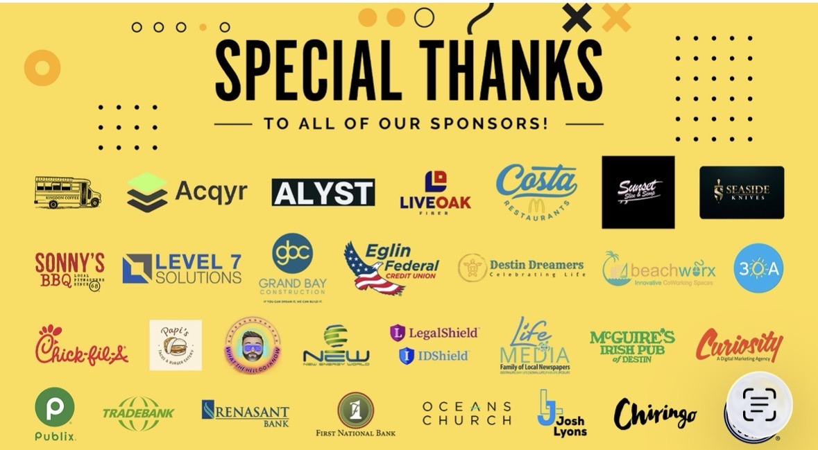 Sponsors who partnered with Level Up Emerald Coast for the annual business community event